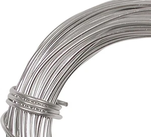 Wire, 39 Feet Silver Aluminum 18 Gauge Dead Soft Wire for Wire Wrapping - Imagen 1 de 3