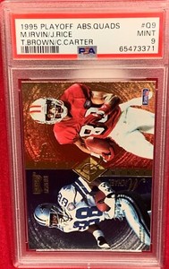 1995 Playoff Absolute Quads Q9 Jerry Rice / M Irvin / Tim Brown / Carter PSA 9!!