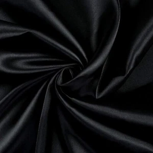 Solid Silky Satin Fabric for Wedding Dress Fashion Crafts 1 Yard Black 44/45" - Picture 1 of 3