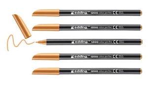 edding 1200 pittura a fibra fine 1 mm arancione chiaro 5 pennarelli - Foto 1 di 3