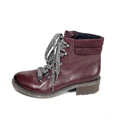 Sam Edelman Darrah Women’s Combat Boots Burgundy Leather/Wool Size 7 - Image 1 of 4