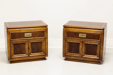 UNIQUE FURNITURE Mid 20th Century Asian Style Nightstands - Pair Cover