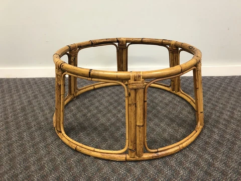 Vintage Mid Century Modern COFFEE TABLE bamboo bentwood boho chic rattan base Cover