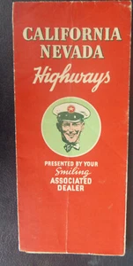 1936 California Nevada road map Associated Flying A oil gas route 66 - Picture 1 of 4