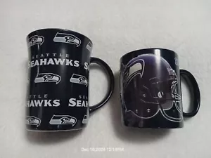 Seattle Seahawks NFL Football Kaffeebecher Set - Wickel Logo 1976 - 16oz blau-weiß - Bild 1 von 5