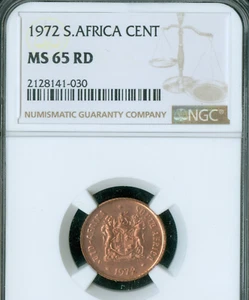 1972 SOUTH AFRICA CENT NGC MS65 RD  SPOTLESS   . - Picture 1 of 2