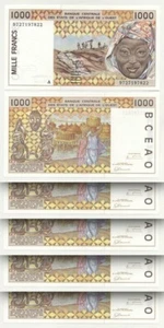 West African States, IVORY COAST, 1000 Francs 1997, UNC, 5 Pcs LOT, P.111Ag - Picture 1 of 4