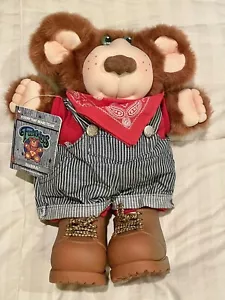 Furskins Peluche Peluche BUBBA Orso Treno Salopette Fazzoletto Rosso 1986 - Foto 1 di 6