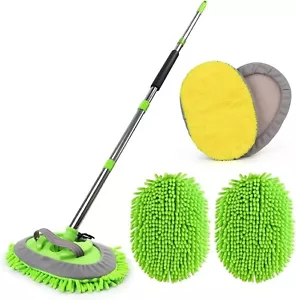 62'' Microfiber Car Wash Brush Mop Kit Sponge with Long Handle, Car Cleaning,New - Picture 1 of 6