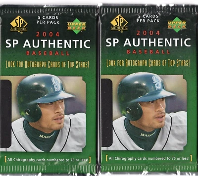 04 Upper deck SP Authentic Baseball 2 Packs Autos, Chirography Cards #75 or less - Image 1 of 2