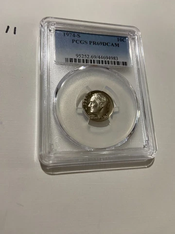 1974 S Roosevelt Dime PCGS PR69DCAM !!!NICE!!! Cover