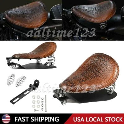 Motorcycle Alligator Solo Seat Spring W/ Base for Harley Dyna Chopper Bobber AI - Image 1 of 4
