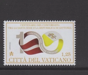 VATICANO 2022 concordato con la Lettonia nuovo gomma integra mnh - Imagen 1 de 1