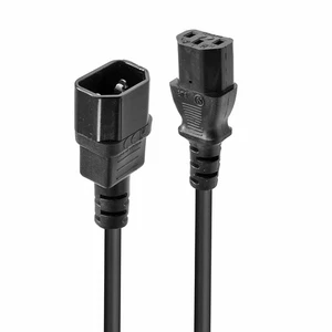 Lindy 0.5m IEC C14 to IEC C13 Extension Power Cable, Black 0.5m Black - Photo 1/5