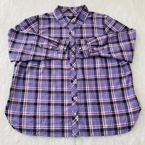 Talbots Womens Purple Long Sleeve Winter Orchid Plaid Button Up Shirt Size 3X - Picture 1 of 8