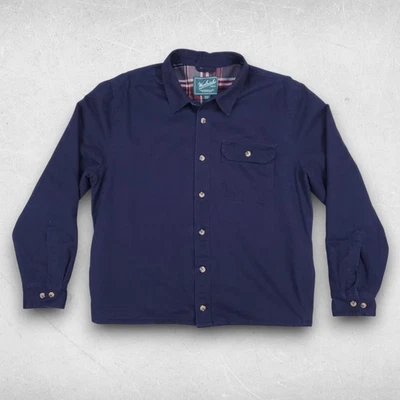 Woolrich Jacket Mens XL Navy Flannel Lined Collar Utility Casual Gorpcore - Image 1 of 4