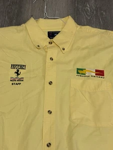 Men’s Ferrari Club Of America Button SS Shirt Yellow Sz XL Port Authority  - Picture 1 of 9