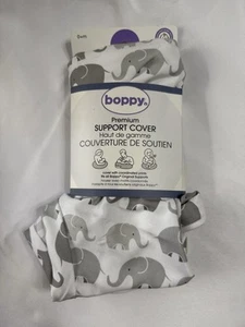 NEW Boppy Premium Support Cover Reversible Grey Elephants & Plaid Original - Picture 1 of 8