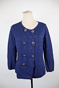 LUISA SPAGNOLI MAGLIONE DONNA M WOMAN SWEATER VINTAGE BLU CARDIGAN DOPPIOPETTO - Imagen 1 de 9
