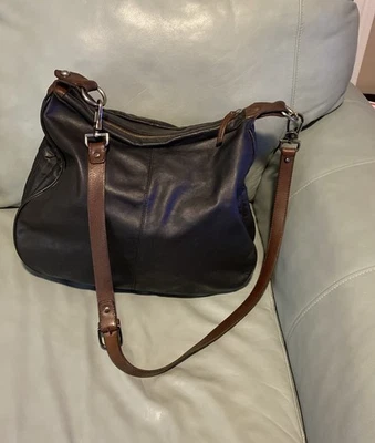 Bolso Bandolera HOBO International Vintage Cuero Negro Marrón Foto 1 de 4