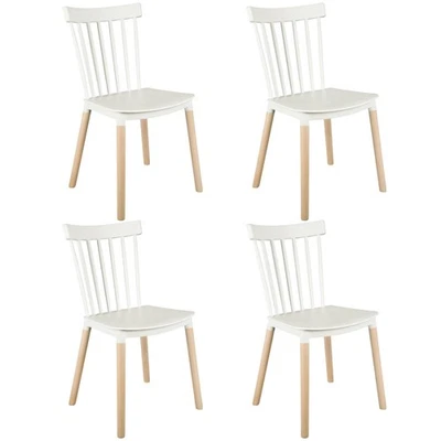 Sillas de comedor modernas de plástico sin brazos DSW con patas de madera para sala de estar, dormitorio,... Foto 1 de 4