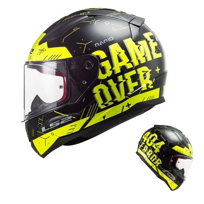 LS2 FF353 Rapid Player Schwarz Fluo Gelb Motorrad Helm Tourenhelm Integralhelm R - Bild 1 von 3