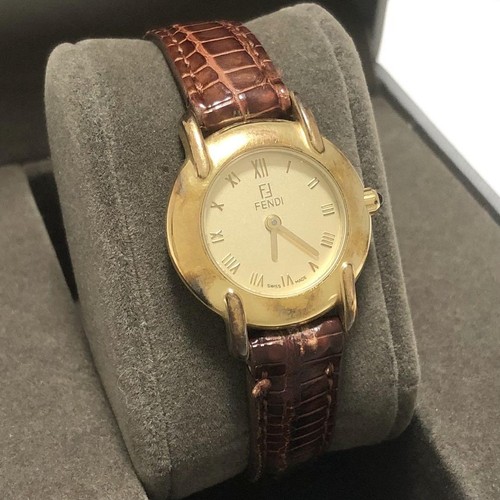 Orologio donna Fendi 410L oro romano cinturino pelle marrone