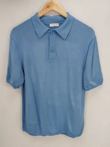 Sandro Paris Strick Polo Shirt Kurzarm hellblau Stretch Herren Large gebraucht, in einwandfreiem Zustand - Bild 1 von 8