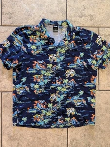 Camisa Hawaiana XL Star Wars Para Hombre | Estampado Aloha Tropical Abotonada | Azul Marino - Imagen 1 de 13