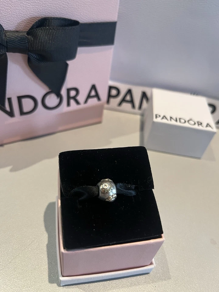 Pandora Gold Silber Charm mit Steinen - Bild 1 von 3