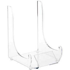 Caballete de exhibición de acrílico transparente Plymor con etiqueta frontal, 7,5" H x 5,25" W x 6,25" D - Imagen 1 de 1