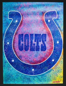 Pintura emblema Bill Lopa Indianapolis Colts 30x40 - Imagen 1 de 5