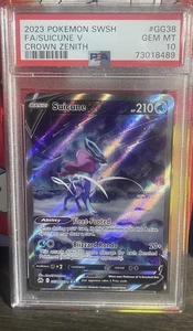 PSA 10 Suicune V GG38/GG70 Pokemon Crown Zenith Galarian Gallery Holo - Picture 1 of 1