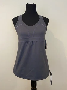Athleta Women's Horizon Racerback Tank Top Gray Polyester Lycra Sz Med BNWT - Picture 1 of 10