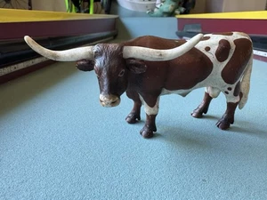 Schleich Cow Texas Longhorn Bull Cow 2002 Farm Animal 13275 Figure Retired Toy - Picture 1 of 10