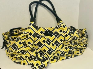 Kate Spade Stevie diaper bag Yellow Black 20” - Picture 1 of 20