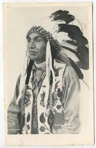 1940's Kootenai Chief Baptiste Mathias Proctor Lake Montana MT RPPC Postcard - Picture 1 of 2