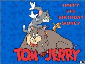 A4 TOM & JERRY ESSBARES GLASUR BLATT GEBURTSTAGSTORTE TOPPER - Bild 1 von 1
