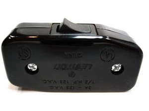 Interruptor de cable NEGRO - Listado UL - Marca Leviton - Interruptor de cable en línea - Interruptor de lámpara - Imagen 1 de 3