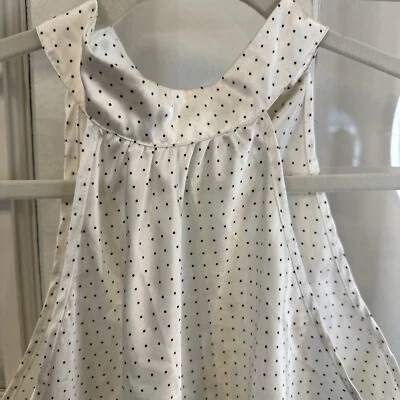 Polka Dot Halter Top Blouse Womens Medium Shiny Satiny - Image 1 of 4