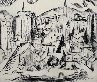 Josef Eberz Signierte numm. Original Radierung 1923 - Expressionismus - Sarajevo - Bild 1 von 4