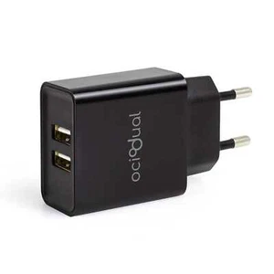 Cargador de Pared EU, 2 Puerto USB de 5v, 2.1A, 10W, Negro,Modelo: ST600 - Imagen 1 de 7