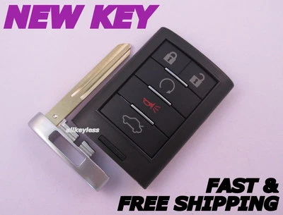 OEM CADILLAC STS CTS smart keyless entry remote transmitter +NEW CASE, UNCUT KEY - Image 1 of 4