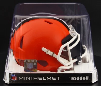 Mini casco de fútbol americano Cleveland Browns NFL Riddell VELOCIDAD con VISERA PROTECTOR OCULAR Foto 1 de 3