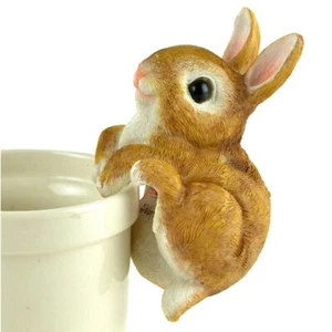 6″ Brown Bunny Garden Pot Hanger Hugger MI 56148 Miniature Fairy Garden - Picture 1 of 8