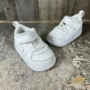 Nike Court Borough Low SL TDV Sneaker White Size 4C AV3172 100 - Picture 1 of 16