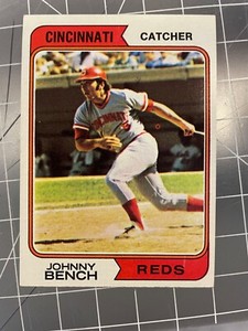 1974 TOPPS #10 JOHNNY BENCH CINCINNATI REDS BASEBALL CARD NM/MT 3
