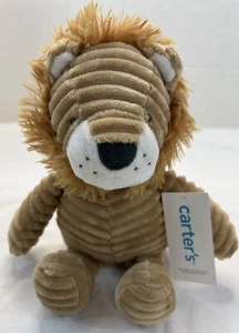 NWT Carters Tan Brown Ribbed Corduroy Plush Lion Baby Toy Stuffed Animal 67919 - Picture 1 of 13