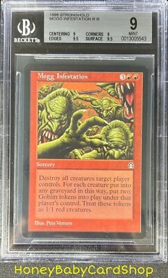MTG Stronghold 1998 Mogg Infestation BGS 9.0Q++ (Quad++) MINT English STH Rare - Image 1 of 4