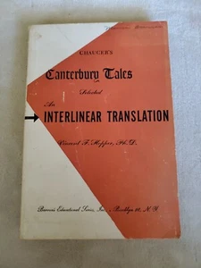 CHAUCER'S CANTERBURY TALES An Interlinear Translation 1948 6th Printing - Imagen 1 de 8